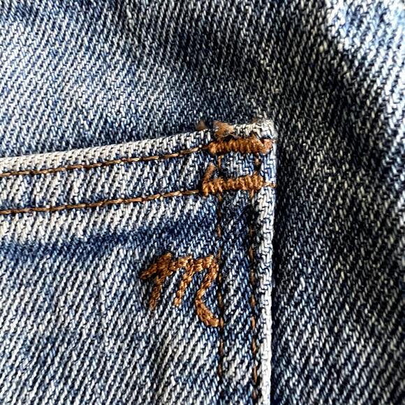 Madewell Jeans Women 24 Blue Denim Cali Demi Boot Exposed button fly Pants - Picture 11 of 14